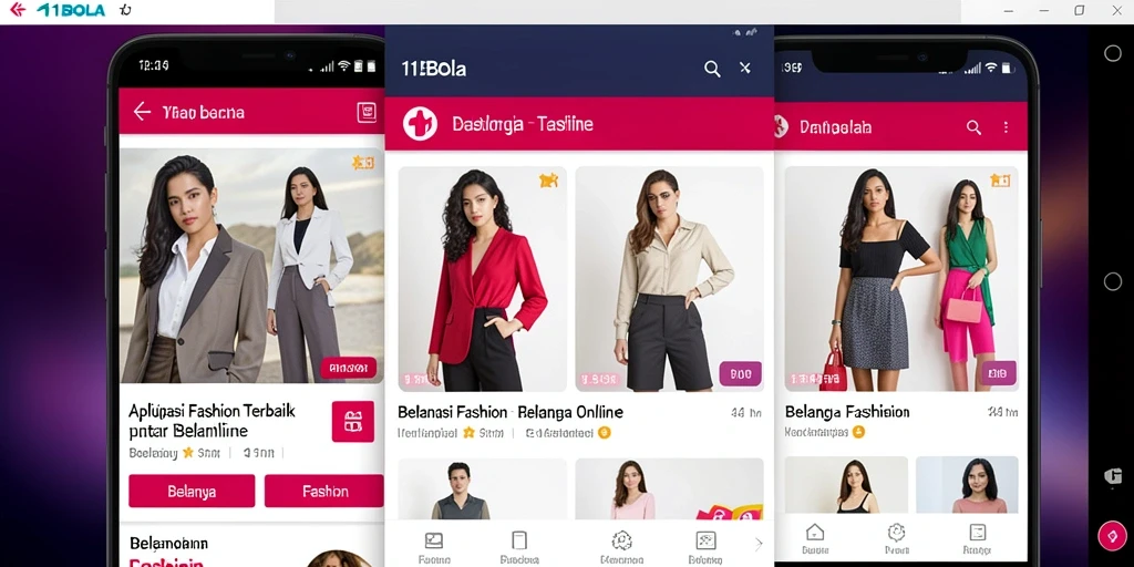 Antarmuka aplikasi 11BOLA menampilkan berbagai pilihan fashion dengan jelas.