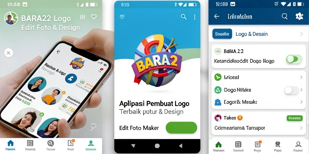 Tampilan antarmuka BARA22 yang memudahkan pengguna dalam membuat logo.