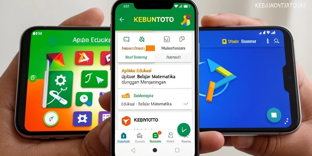 Antarmuka KEBUNTOTO yang interaktif untuk belajar matematika.