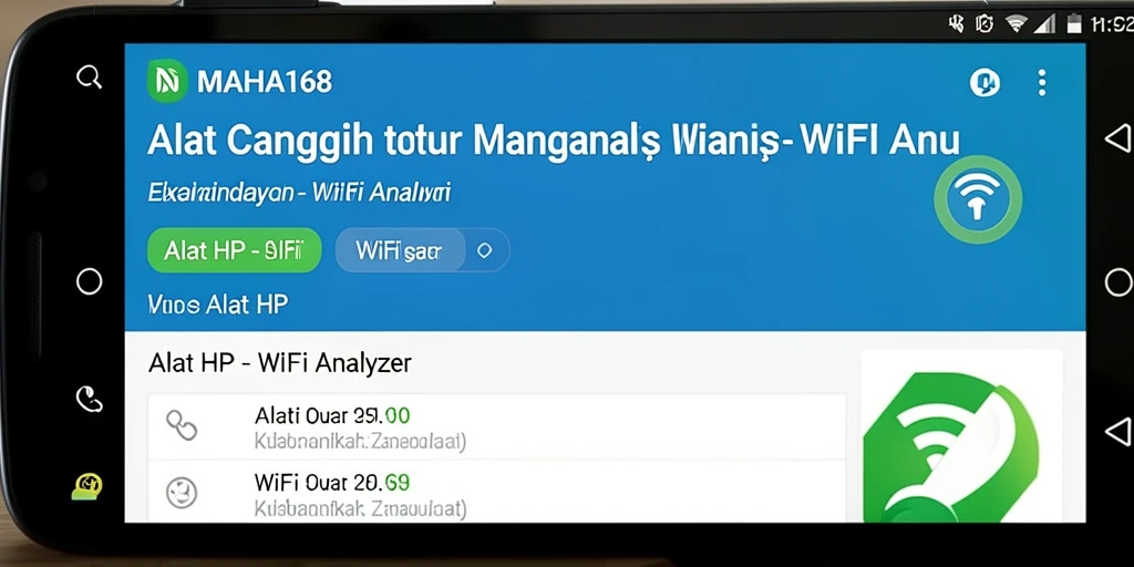 Antarmuka pengguna MAHA168 untuk analisis WiFi yang jelas dan informatif.