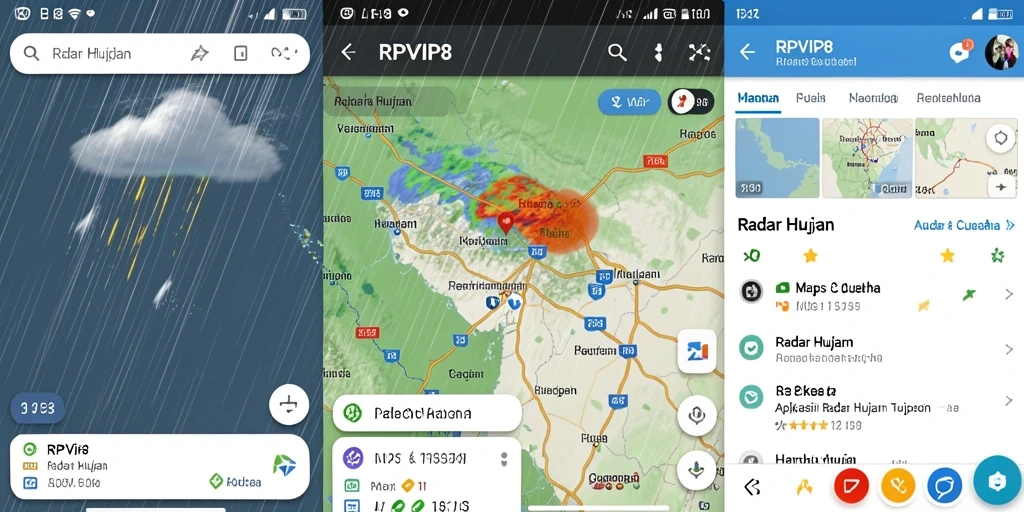 Antarmuka aplikasi RPVIP8 menunjukkan pemantauan hujan secara real-time.